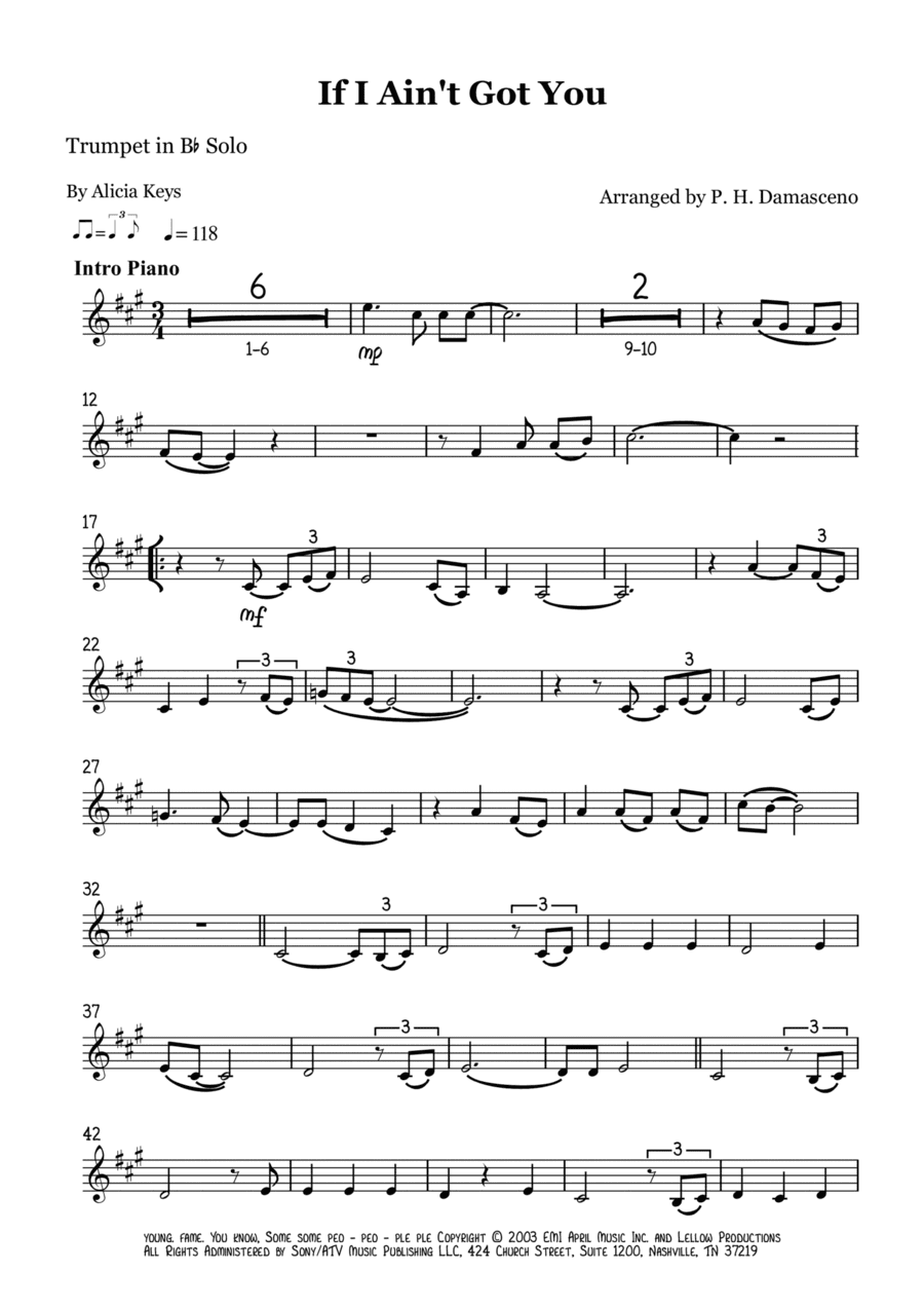 If I Ain't Got You (arr. P.H. Damasceno)