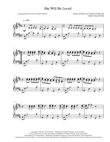 She Will Be Loved (arr. Sally Beaumont)
