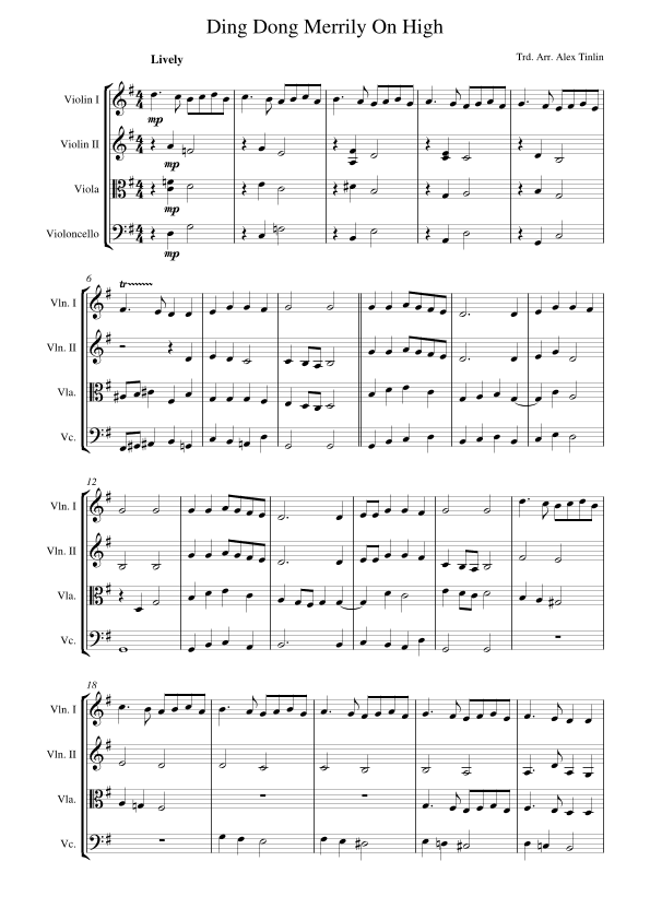 Ding Dong Merrily On High (arr. Alex Tinlin)