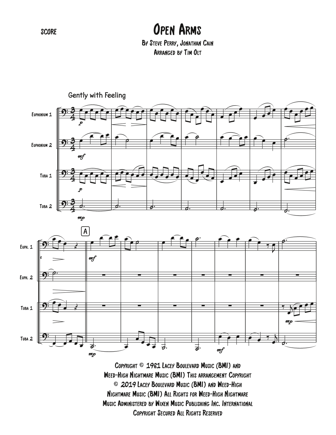 Open Arms (arr. Tim Olt)