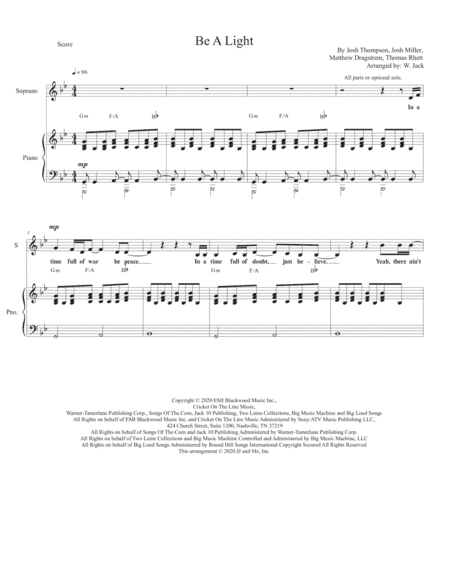 Be A Light (arr. W. Jack)