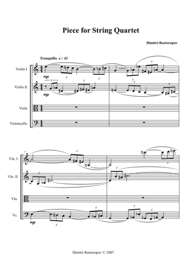 Piece for String Quartet