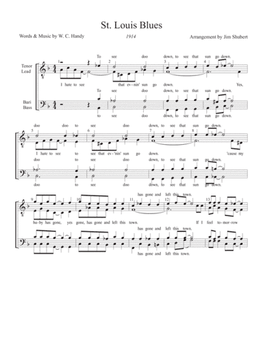 St. Louis Blues (arr. Arranged by Jim Shubert)