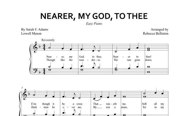 Nearer, My God, To Thee (Easy Piano) (arr. Rebecca Belliston)