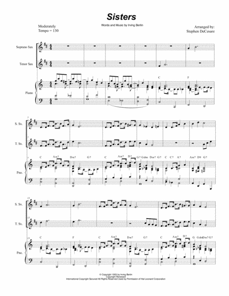 Sisters (arr. Stephen DeCesare)