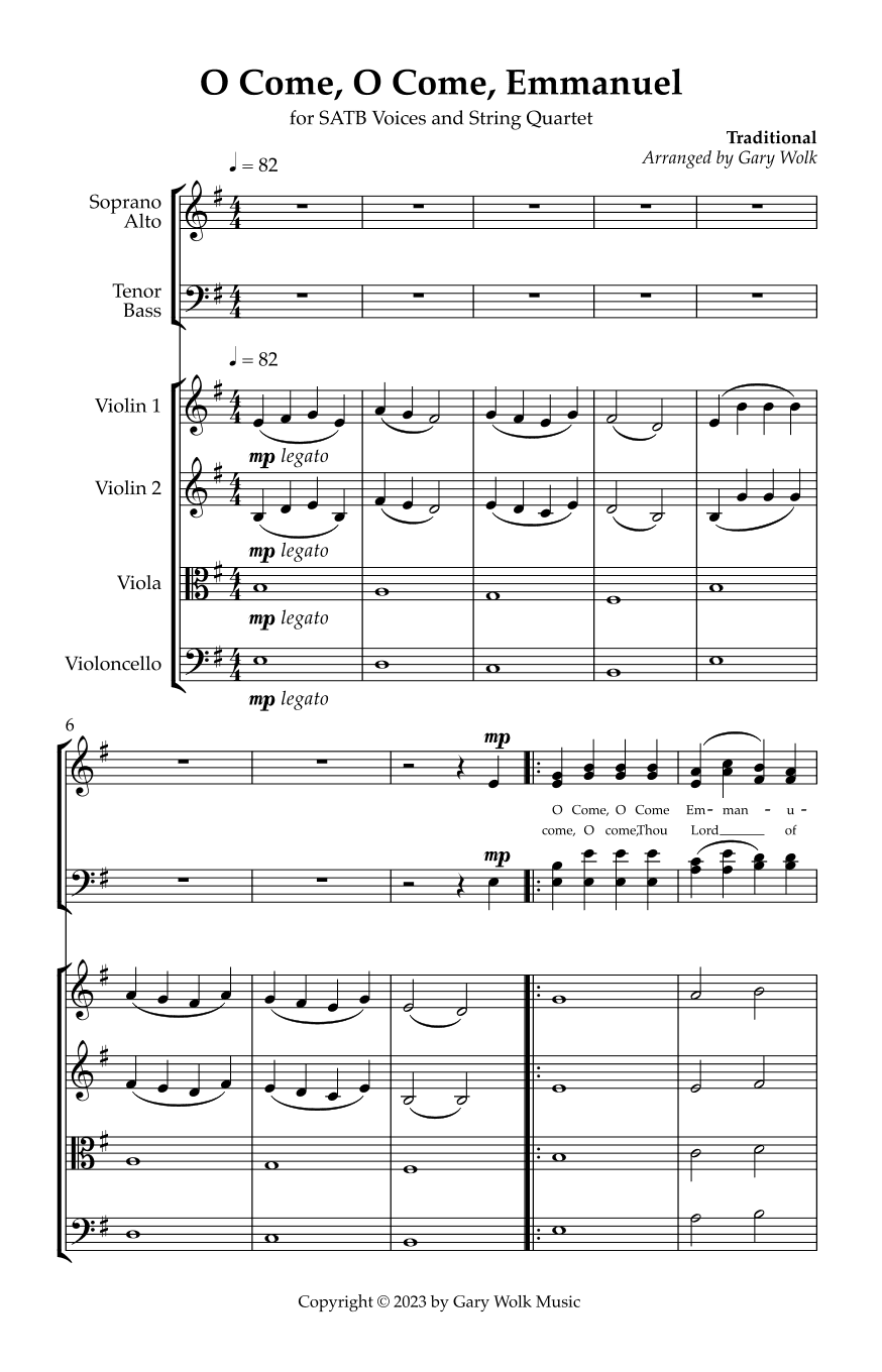 O Come, O Come, Emmanuel (arr. Gary Wolk)