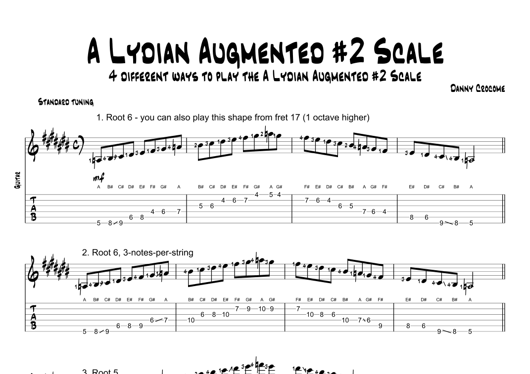 A Lydian Augmented #2 Scale (4 Ways to Play)