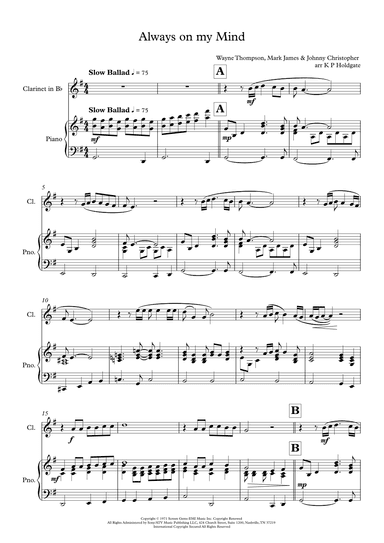 Always On My Mind (arr. Kevin P Holdgate)