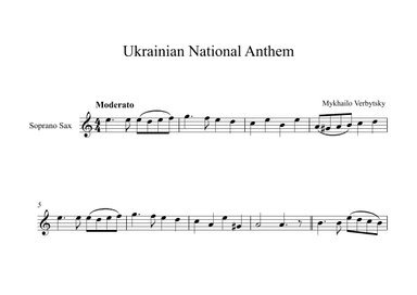 Ukrainian National Anthem - Mykhailo Verbytsky (Soprano Sax) (arr. Digital Book Music)