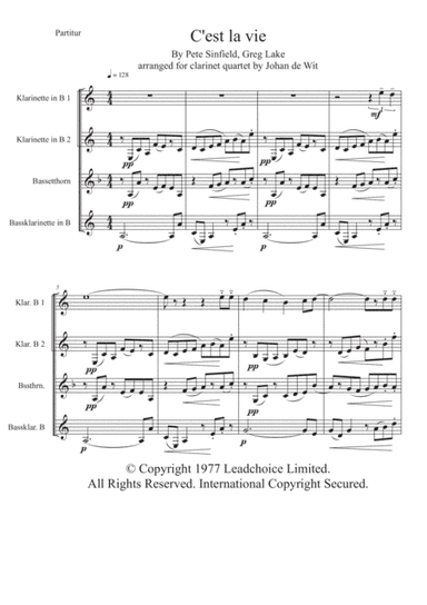 C'est La Vie (arr. Johan de Wit)