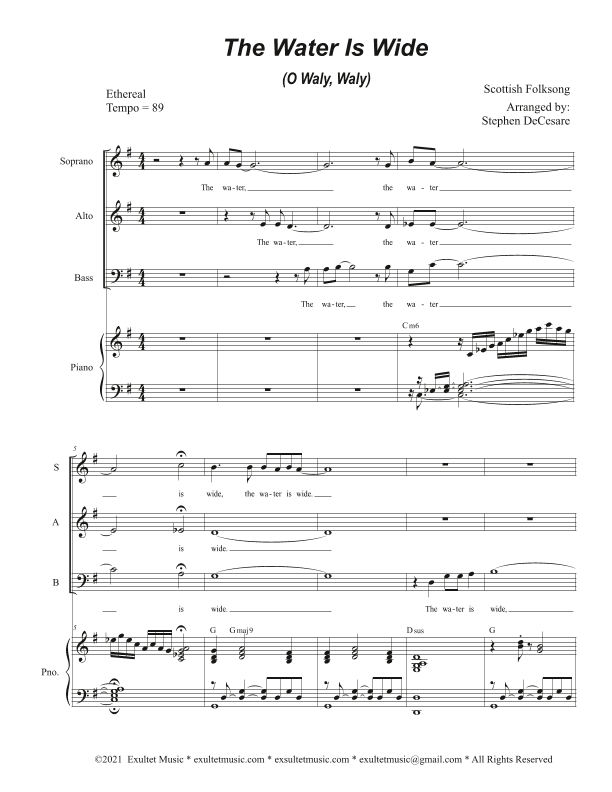 The Water Is Wide (O Waly, Waly) (SAB) (arr. Stephen DeCesare)