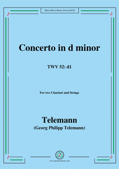 Telemann-Concerto in d minor,TWV 52-d1,for 2 Clarinets and Strings (arr. MSM)