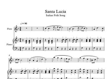 Santa Lucia - Italian Folk Song (Flute + Piano) (arr. Digital Book Music)