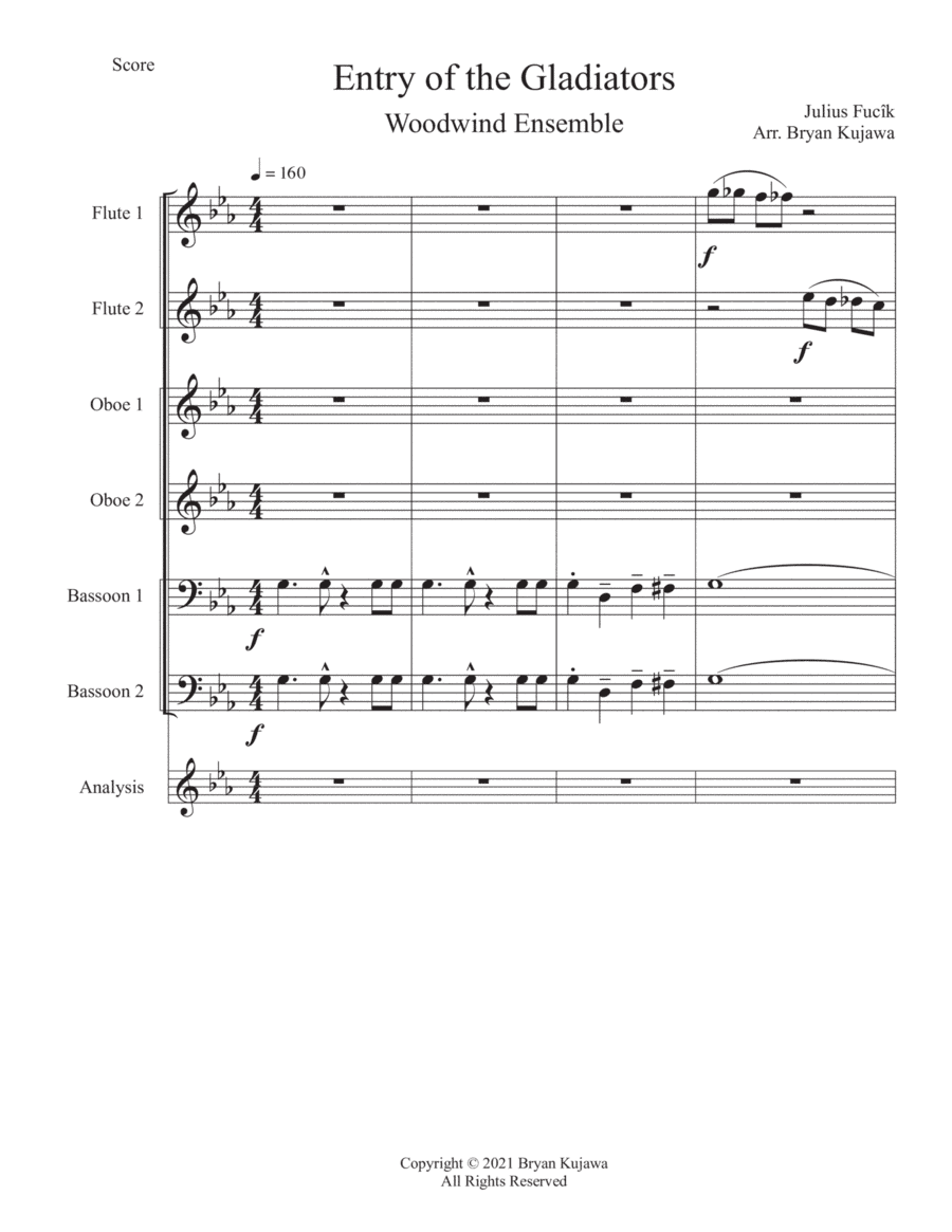 Entry of the Gladiator for Woodwind Ensemble (swung) (arr. Bryan Kujawa)