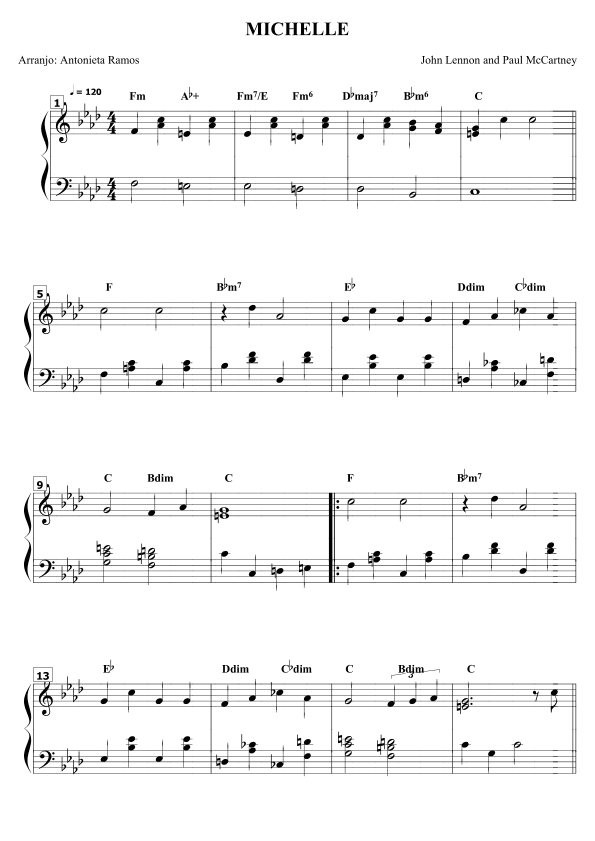 Michelle (arr. Antonieta Ramos Valverde)