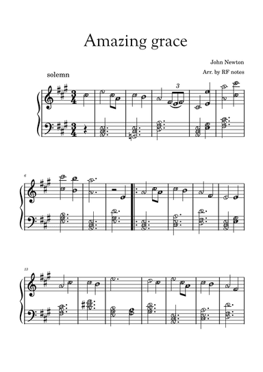 Amazing Grace (arr. RF notes)