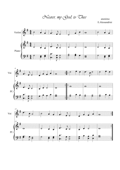 Nearer, my God, to thee. Violin and piano (arr. Ester Alessandrini)