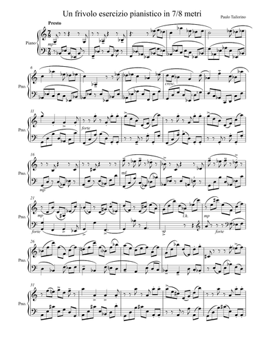 Un frivolo esercizio pianistico in 7/8 metri