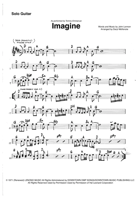 Imagine (arr. Daryl McKenzie)