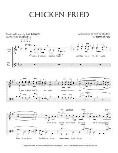 Chicken Fried (arr. Kevin Keller)