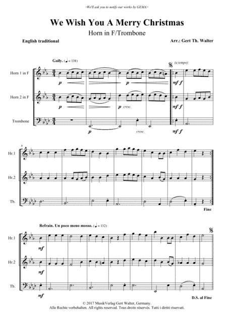 We Wish You A Merry Christmas (arr. Gert Th. Walter)