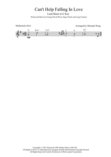 Can't Help Falling In Love (arr. Miranda Wong)