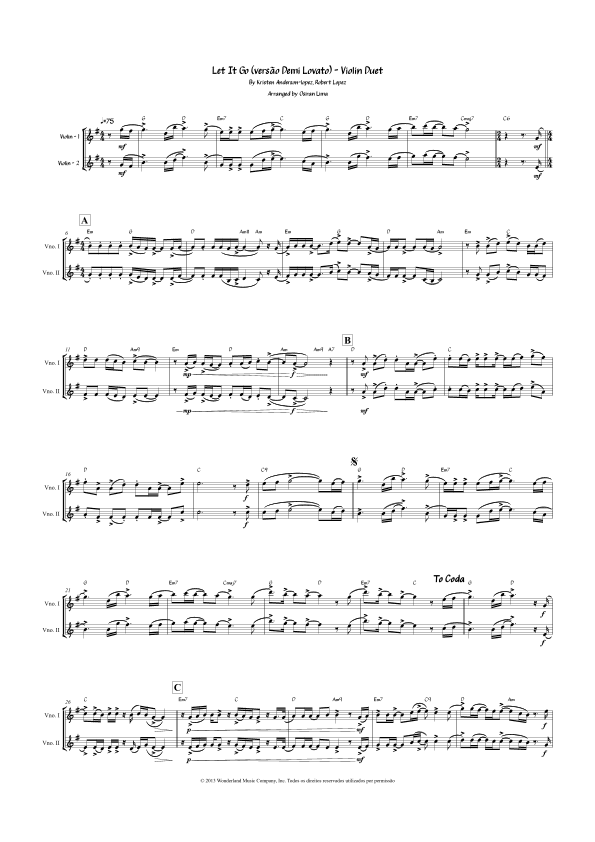 Let It Go (demi Lovato Version) (arr. Osiran Lima)