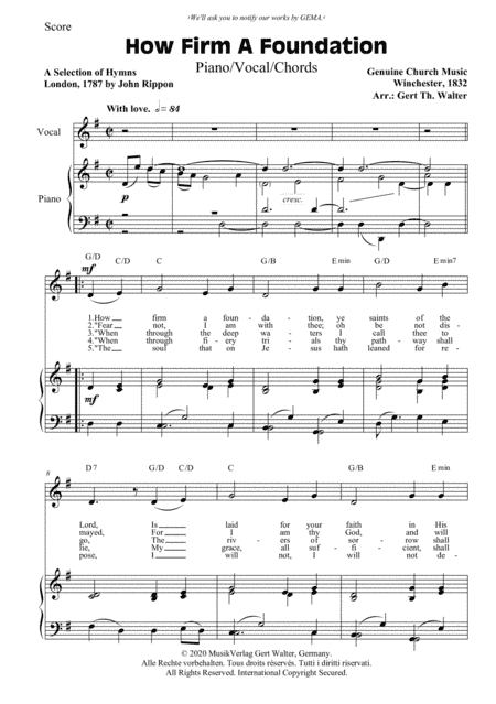 How Firm A Foundation (arr. Gert Th. Walter)
