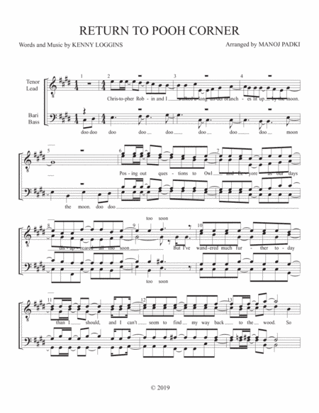 Return To Pooh Corner (arr. Manoj Padki)
