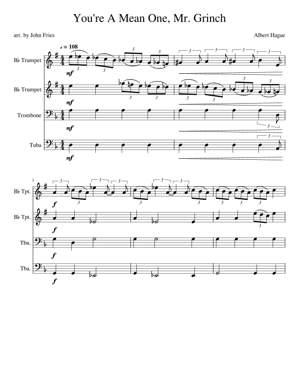 You're A Mean One, Mr. Grinch (arr. John Fries)