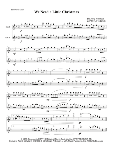 We Need A Little Christmas (arr. P. R. Frederick)