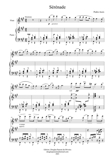 Sérénade (flute and piano) (score and part) (arr. Passoni Music)