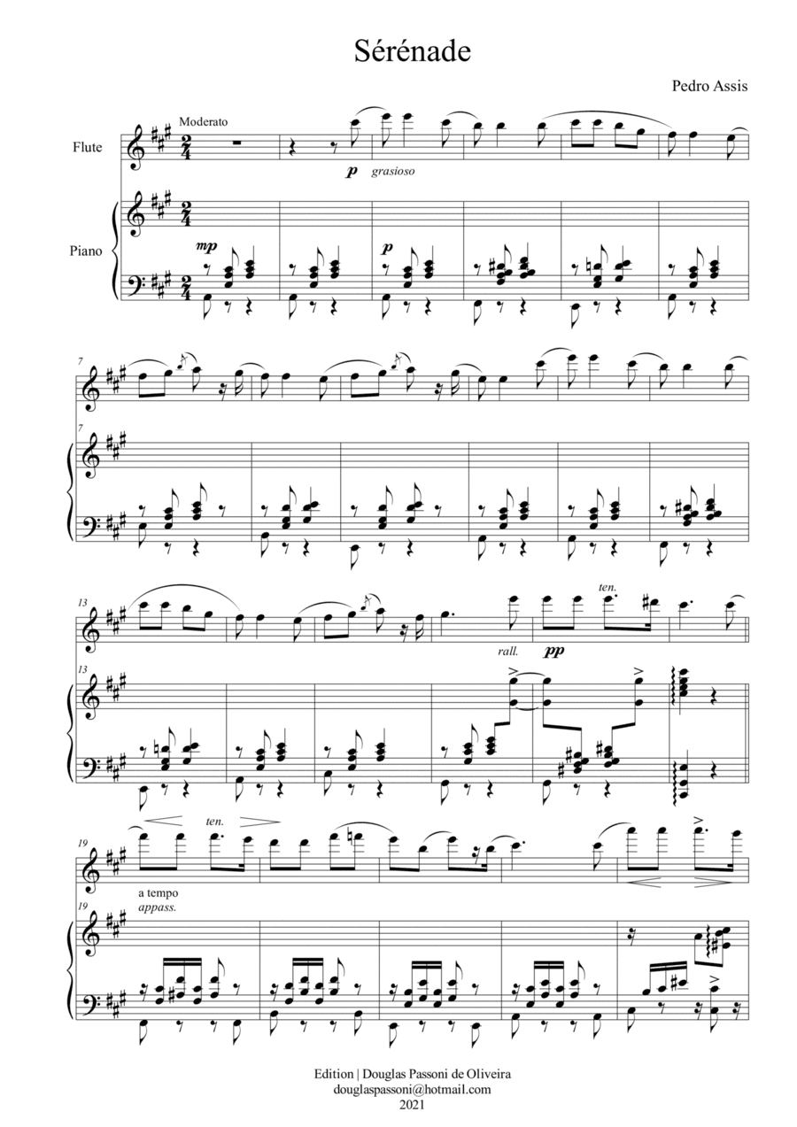 Sérénade (flute and piano) (score and part) (arr. Passoni Music)