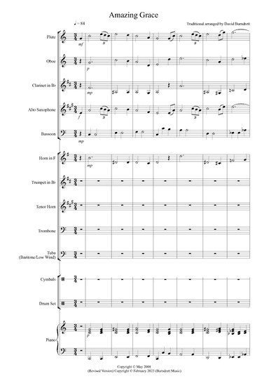 Amazing Grace for School Wind Band (arr. David Burndrett)