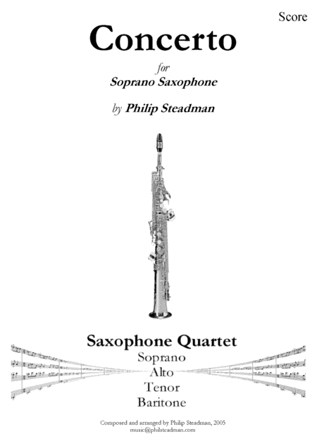 Concerto for Soprano Saxophone (sax quartet)
