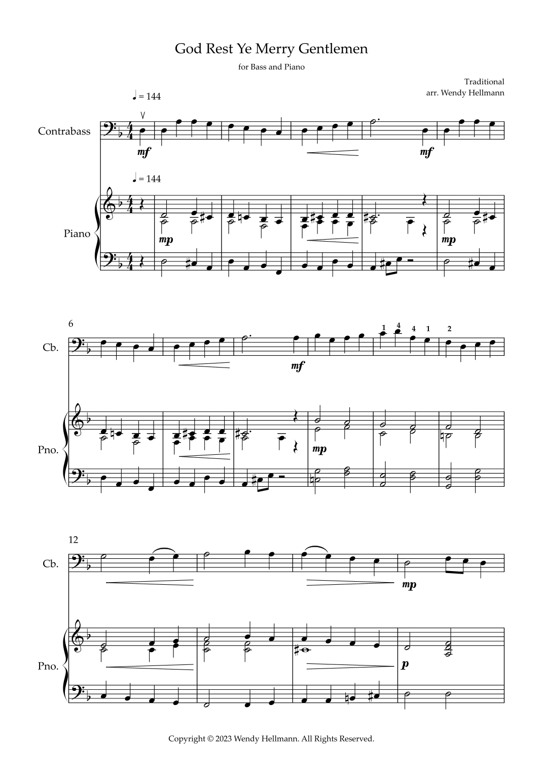 God Rest Ye Merry Gentlemen (arr. Wendy Hellmann)