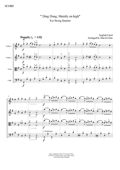 Ding Dong Merrily on high (For String Quartet) (arr. Han-Ki Kim)