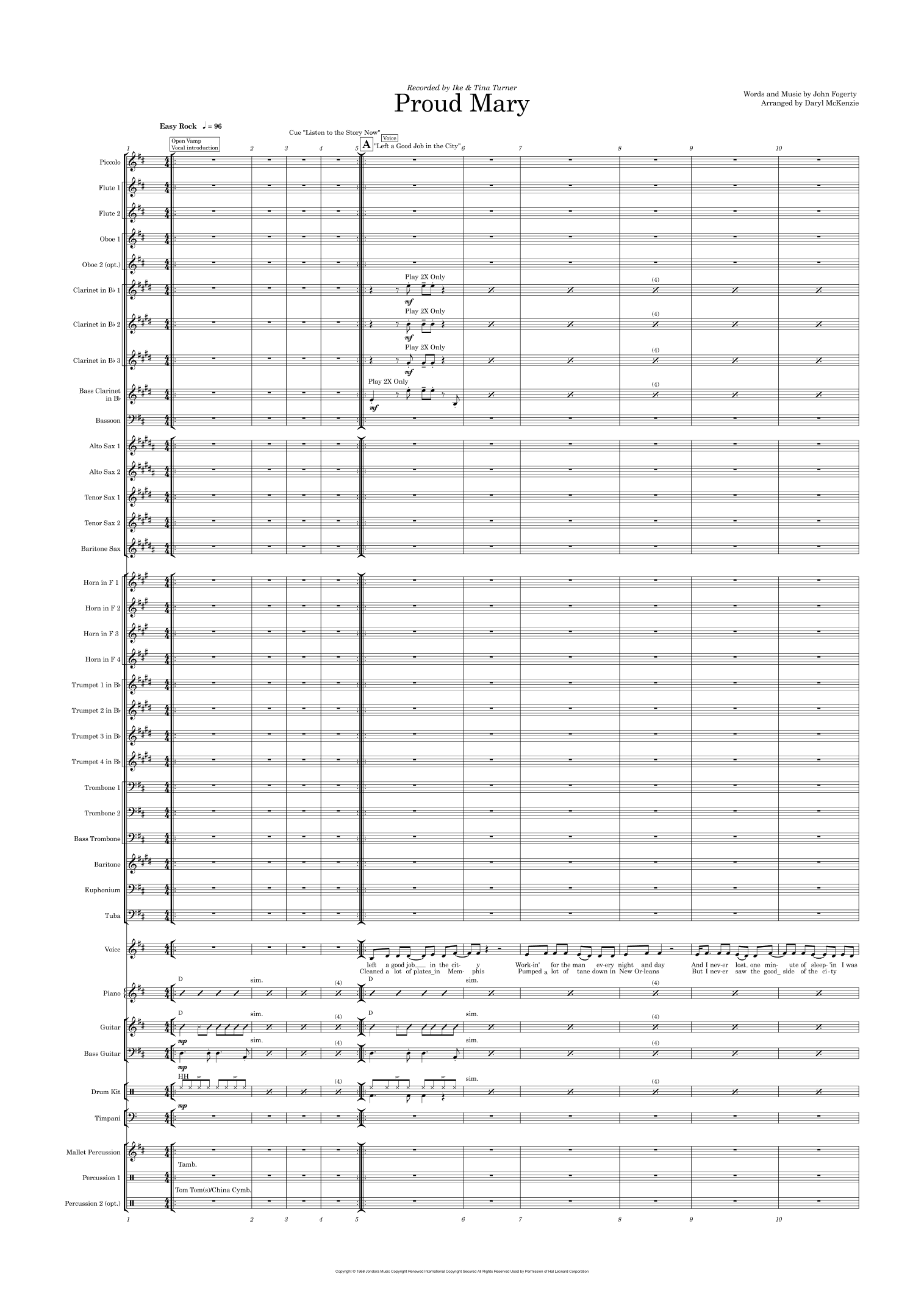 Proud Mary (arr. Daryl McKenzie)