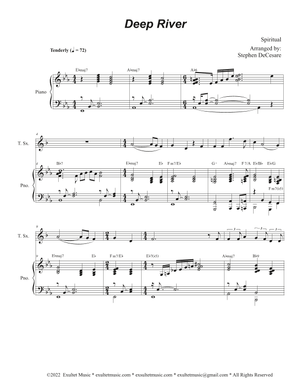 Deep River (Tenor Saxophone and Piano) (arr. Stephen DeCesare)