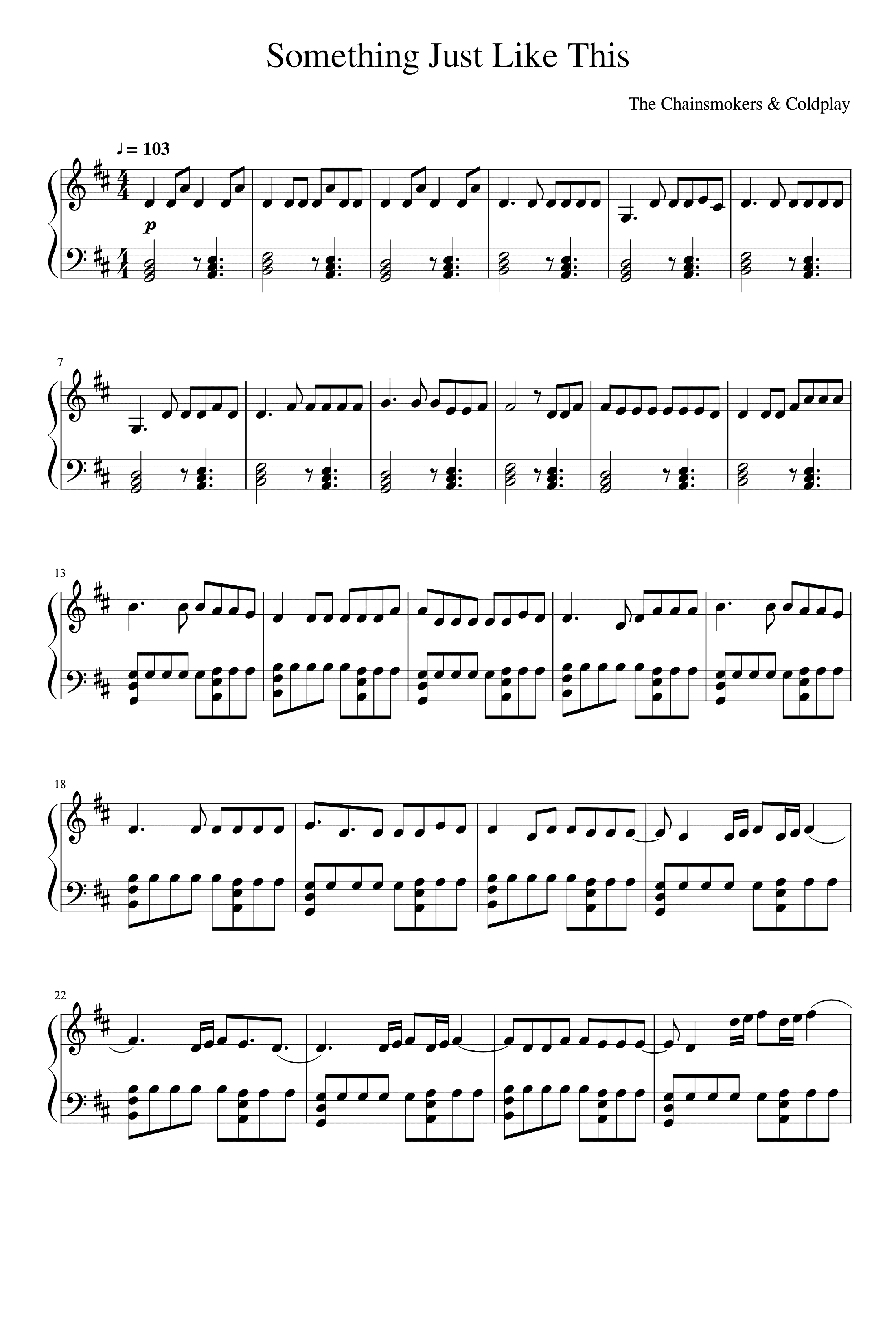 Something Just Like This (arr. Andrew Taggart)