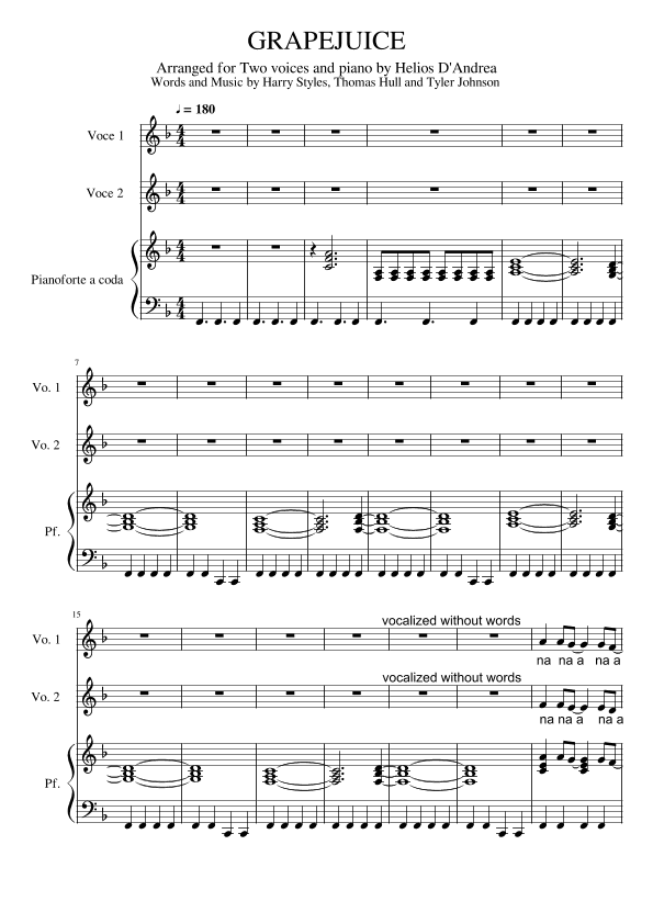 Grapejuice (arr. Helios D'Andrea)