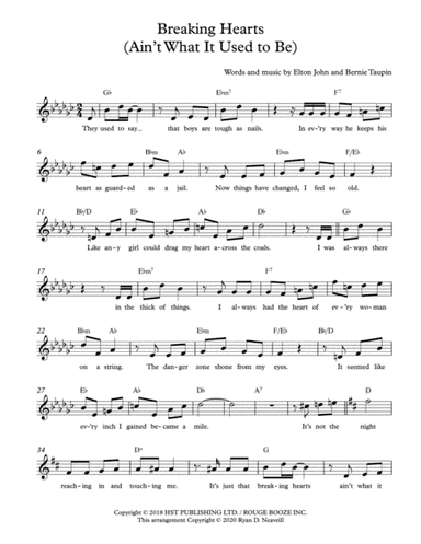 Breaking Hearts (ain't What It Used To Be) (arr. Ryan D. Neaveill)