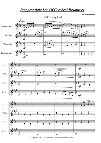 Innapropriate Use Of Cerebral Resources - A suite of 4 sax quartet pieces