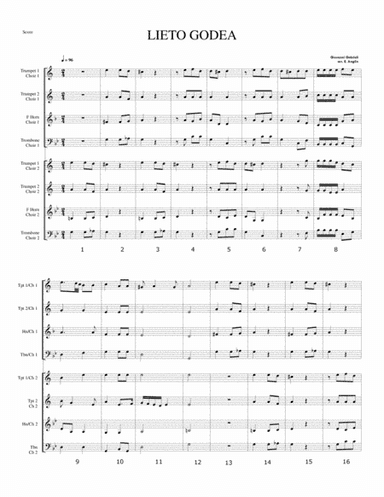 Lieto Godea by Giovanni Gabrieli for 8 antiphonal brass (arr. Emmett Anglin)