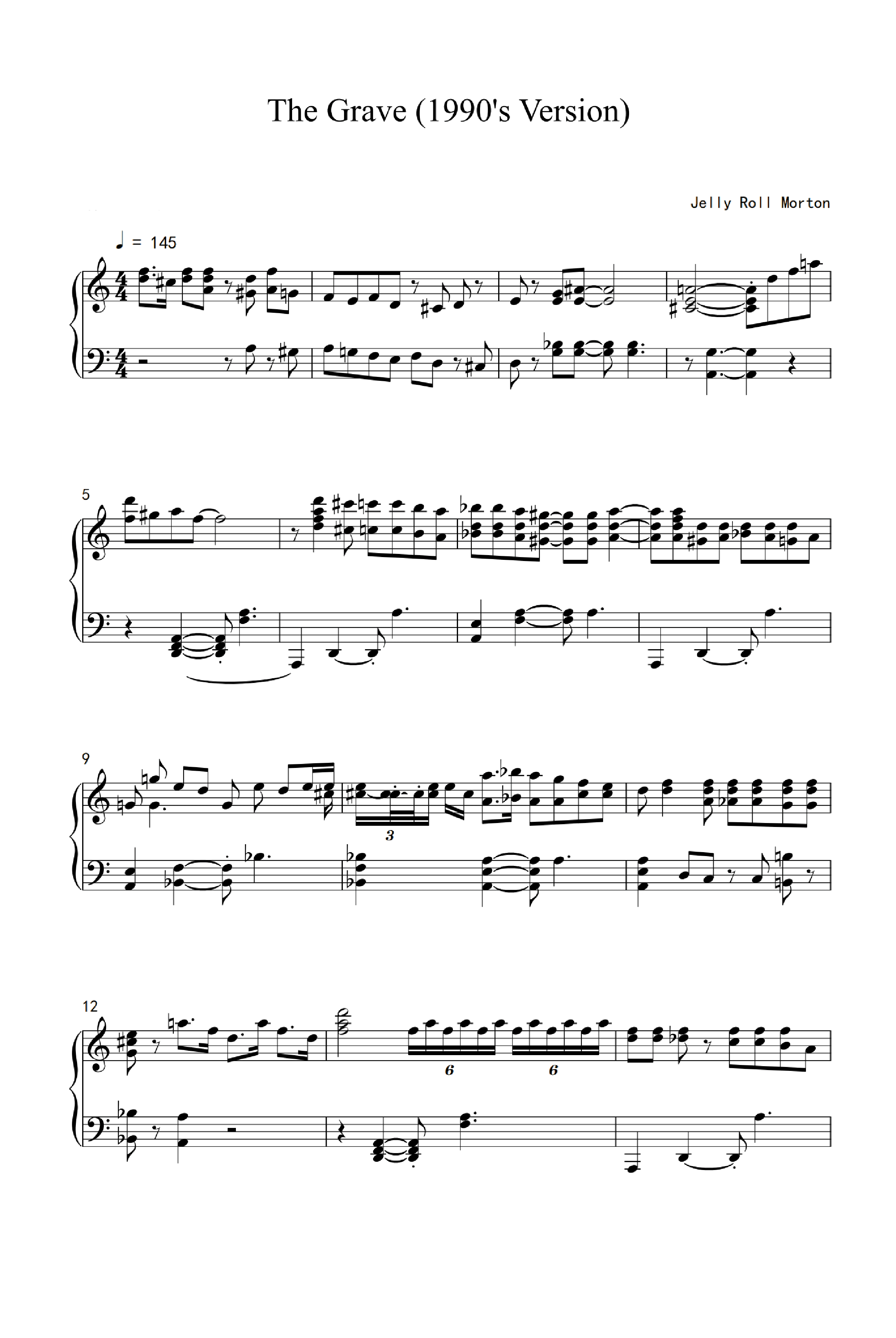 The Crave (arr. Ferd "Jelly Roll" Morton)