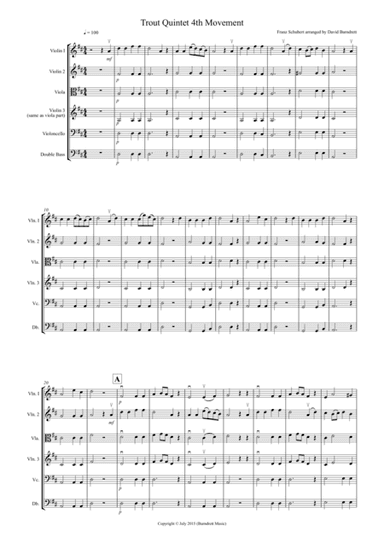 The Trout (4th Movement) for String Orchestra (arr. David Burndrett)