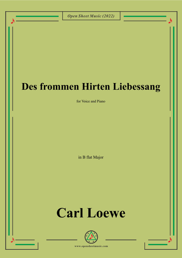 Loewe-Des frommen Hirten Liebessang,in B flat Major (arr. OSM Press)