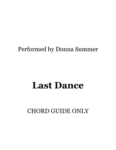 Last Dance (arr. RWM)