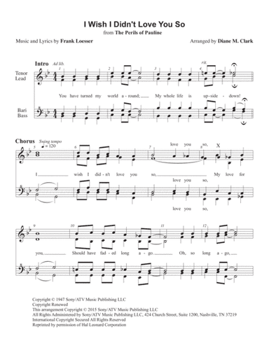 I Wish I Didn't Love You So (arr. Diane M. Clark)