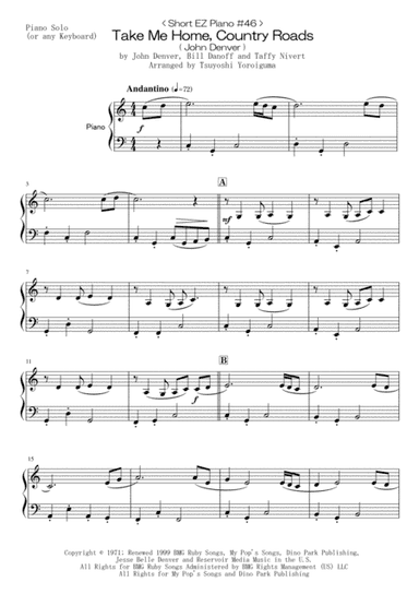 Take Me Home, Country Roads (arr. Tsuyoshi Yoroiguma)